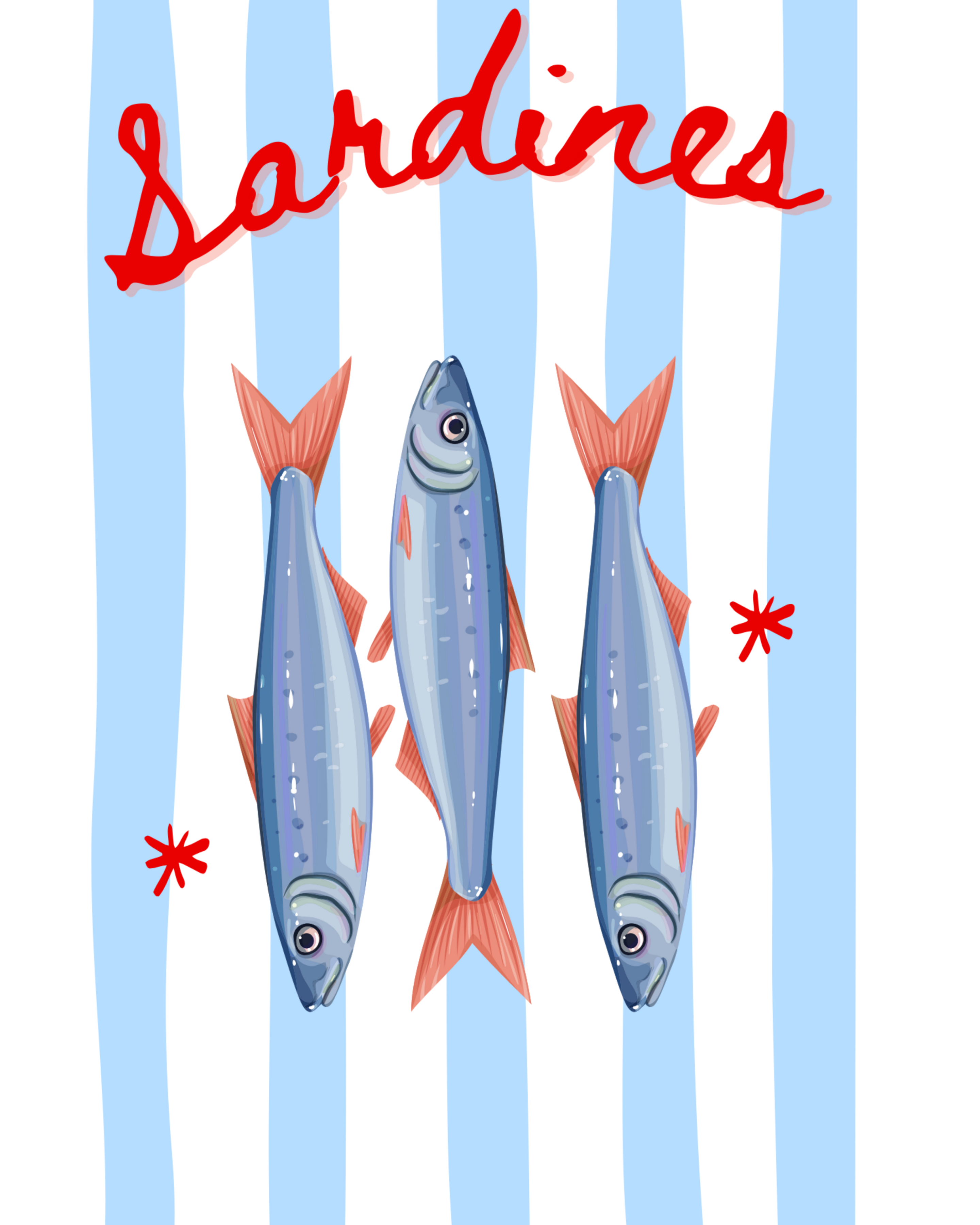 Sardines Blue Red