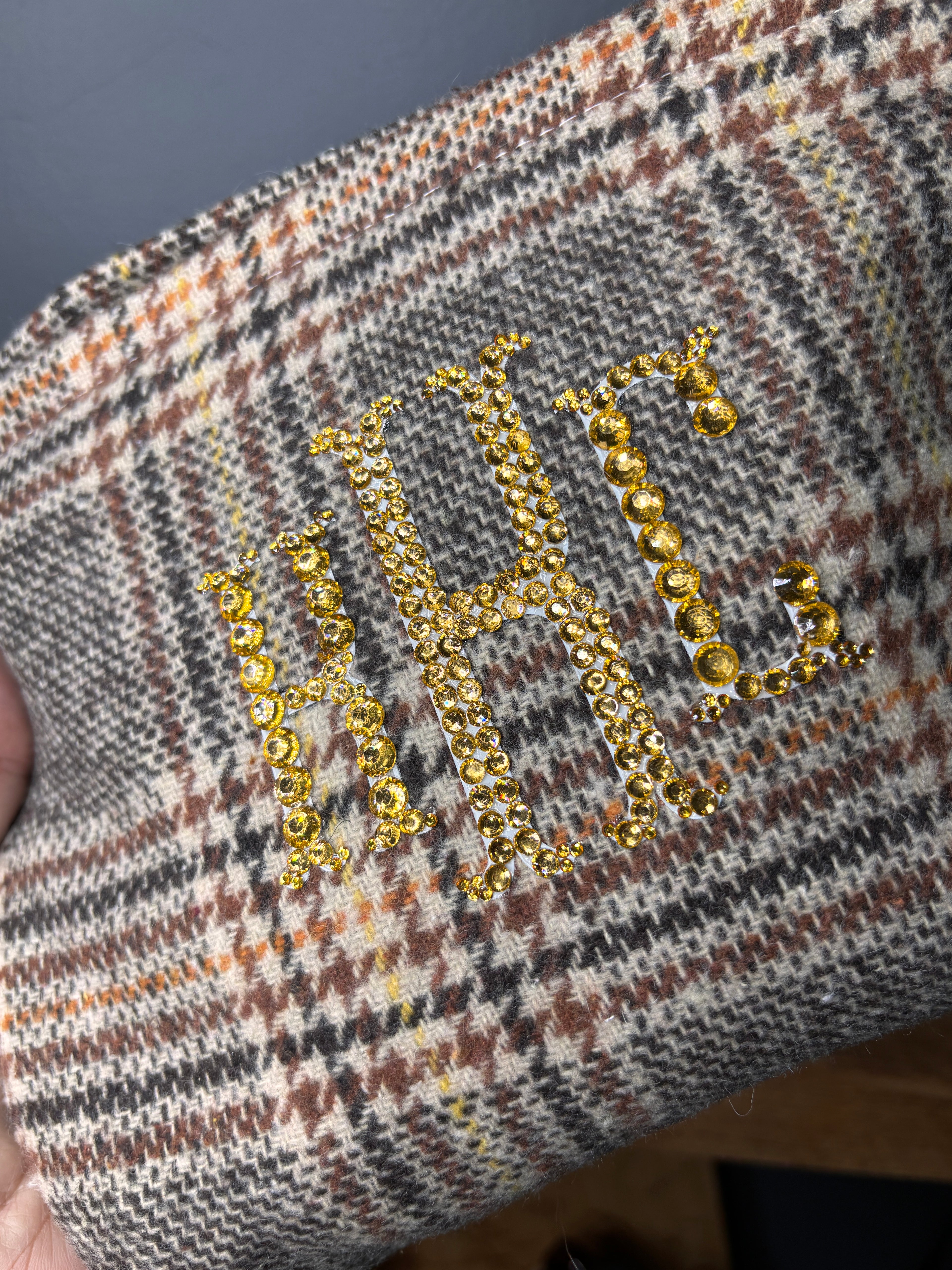 Preppy Monogram Plaid Makeup Bag