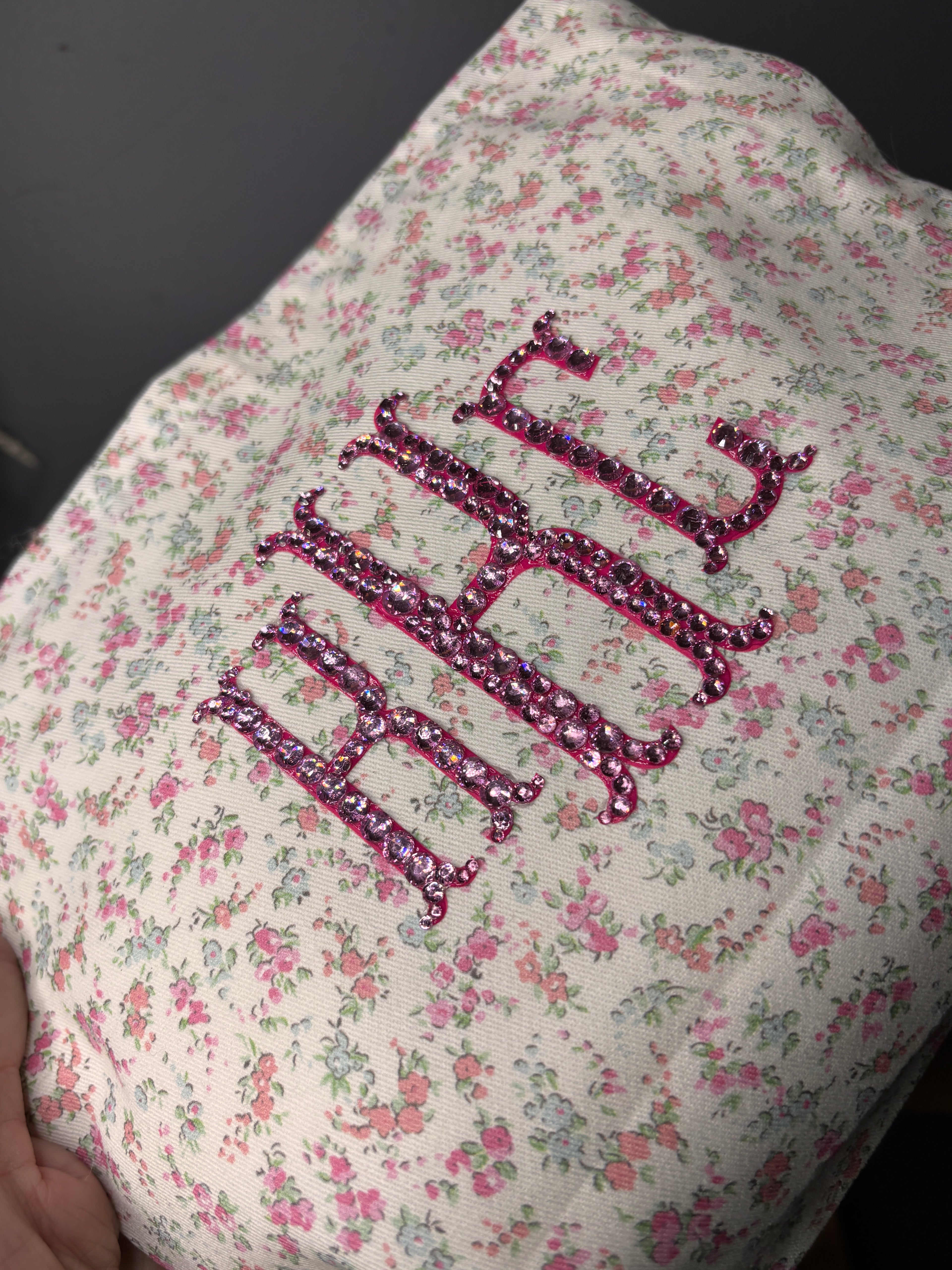 Floral Monogram Makeup Bag