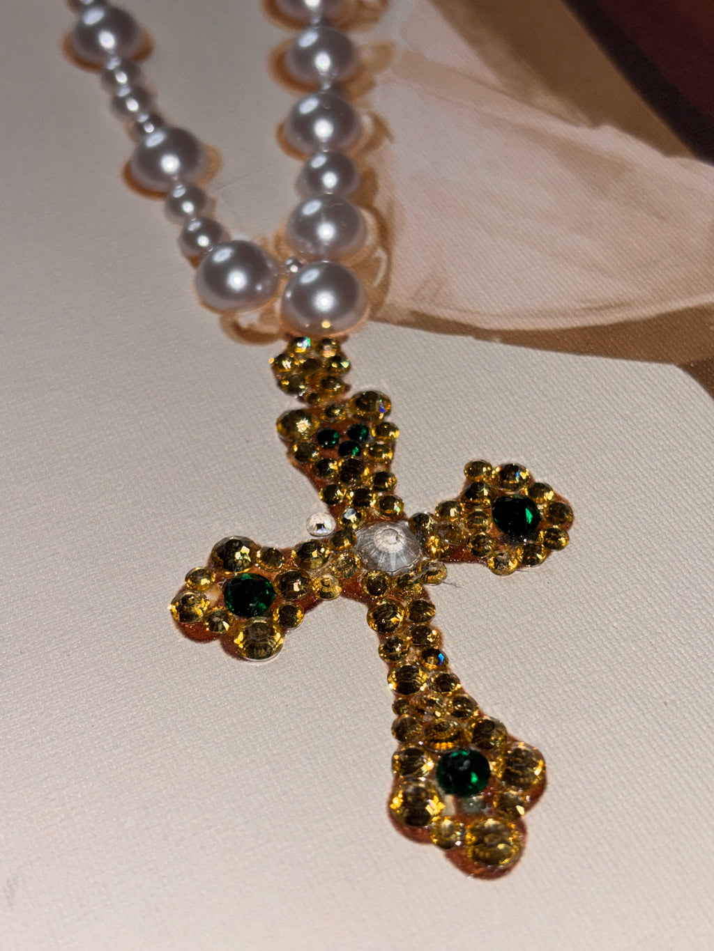 Pearl Cross Necklace