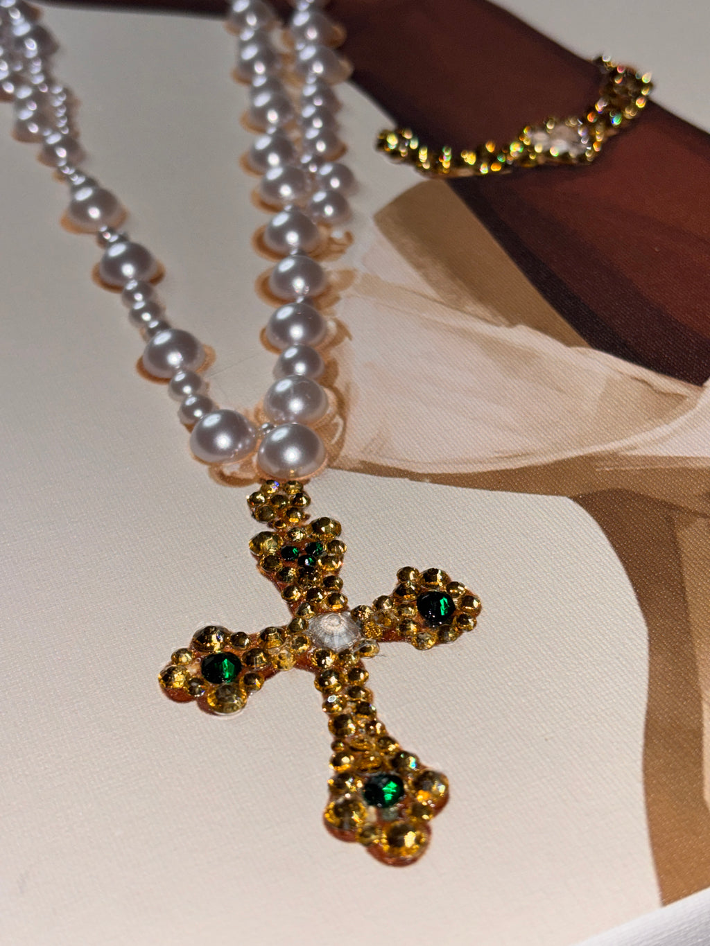 Pearl Cross Necklace