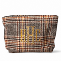 Preppy Monogram Plaid Makeup Bag