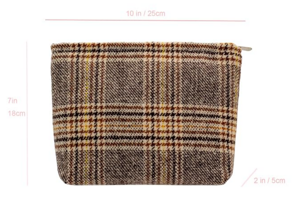 Preppy Monogram Plaid Makeup Bag