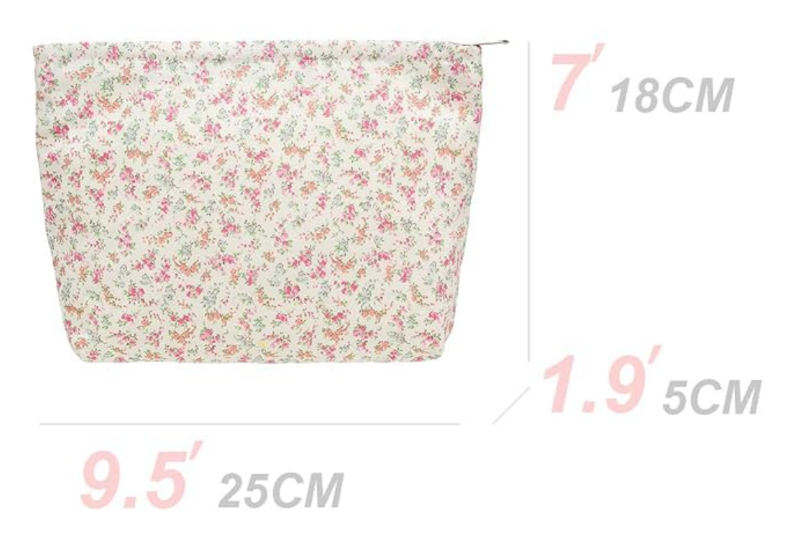 Floral Monogram Makeup Bag