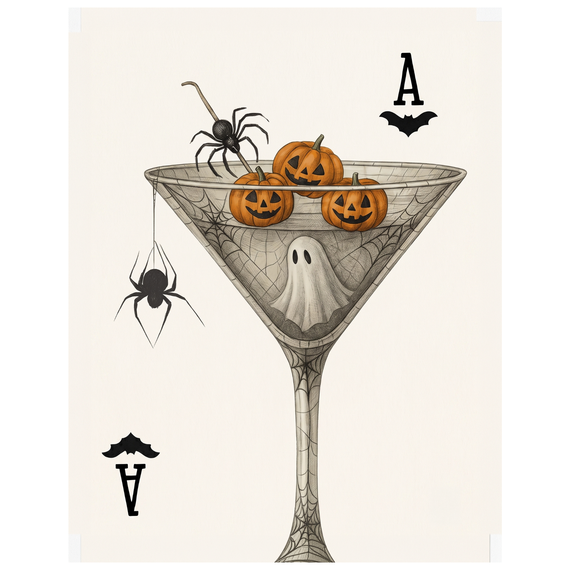 Halloween Martini Playing Card